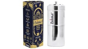 Stainless steel PAJAKA South Indian filter coffee maker, medium size, designed for 2-4 cups.